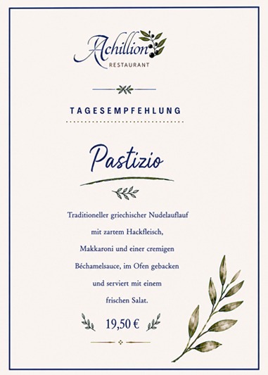 achillion hohenhameln tagesempfehlung grieche
