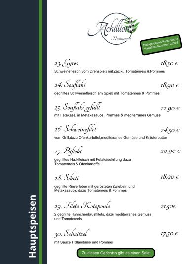 Hauptspeisen typischgriechisch
